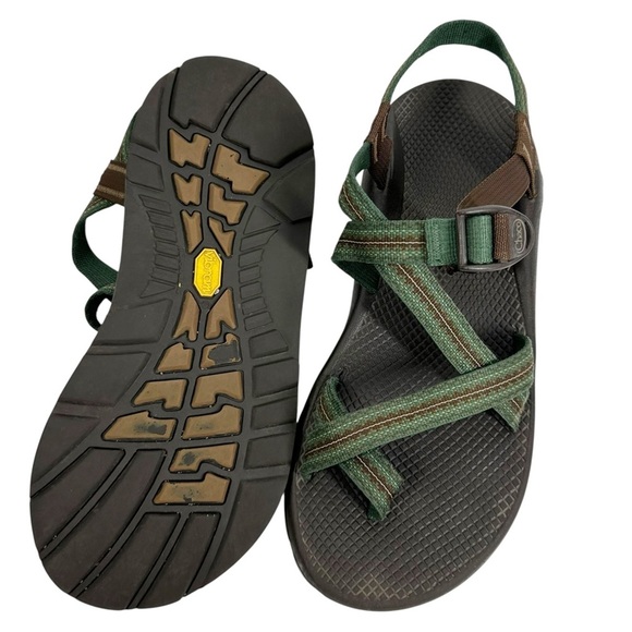 CHACO'S Men's Z Size 11 Green & Brown Strap Hiking Outdoors Waterproof Sandal - Picture 8 of 8